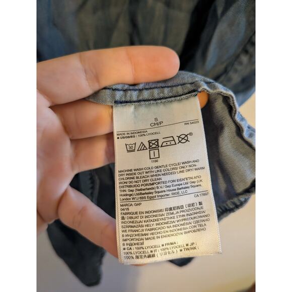 Gap chambray denim tank top size S lyocell - Picture 4 of 7